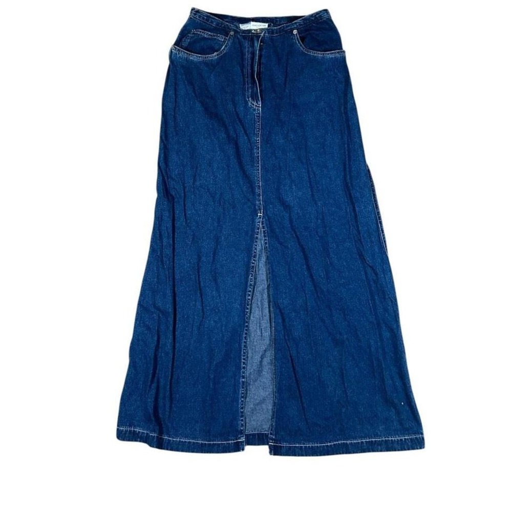 Jones New York Sport Low-Waisted Long Denim Skirt Size 6 Boho Vintage Y2K‎